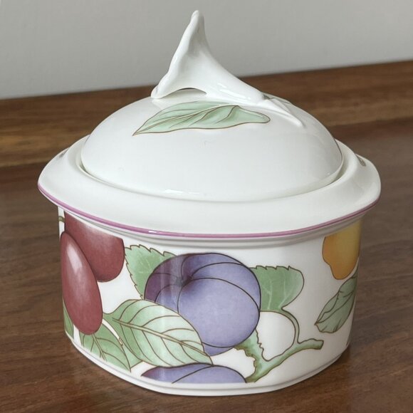 Villeroy & Boch Gallo Design "Frutteto" Porcelain Sugar Bowl Germany 1990s Fruit - Picture 4 of 13